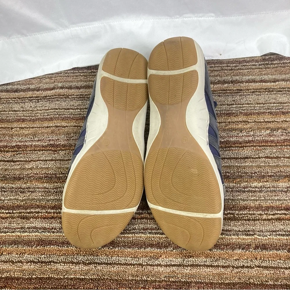 Dansko Sz 42 Women’s Blue Suede Canvas Sneakers Bungee Laces Comfort Shoes EUC - Picture 4 of 9